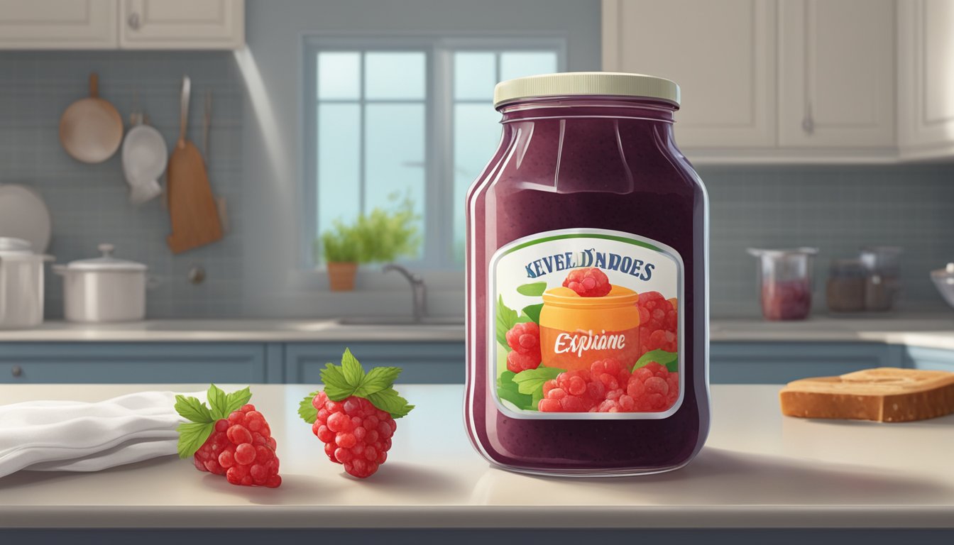 Can You Eat Expired Jam? Risks vs Safe Uses Revealed A jar of expired jam sits on a kitchen counter, with a visible expiration date and mold growing on the surface